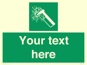 Custom sign safe condition emergency hammer